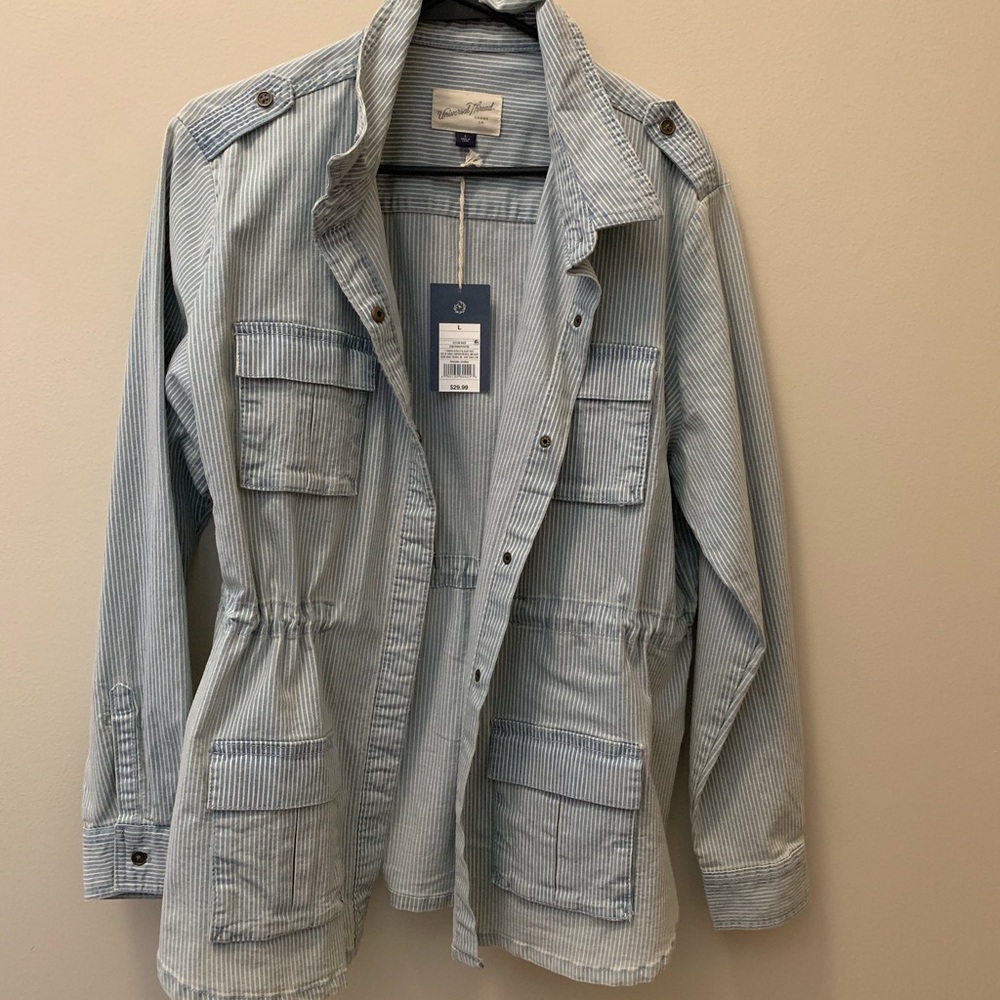 Blue and White Striped Jacket